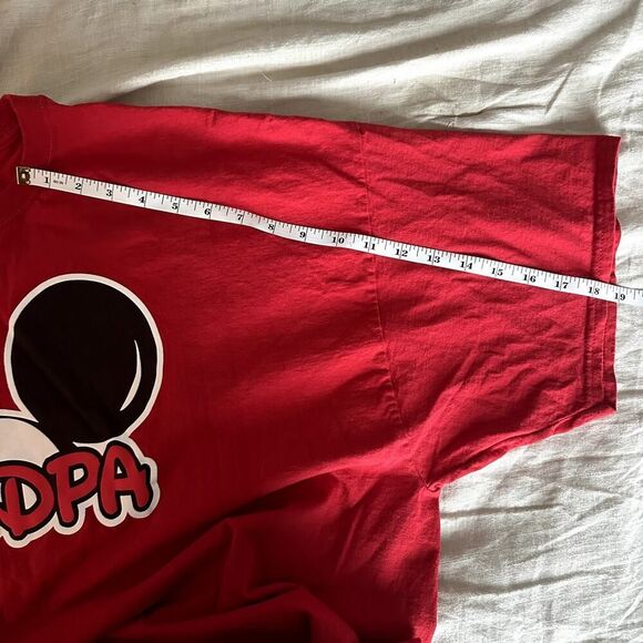 Disney Red Mickey Mouse "Grandpa" Graphic Short Sleeve T-Shirt- 3XL - Picture 7 of 7
